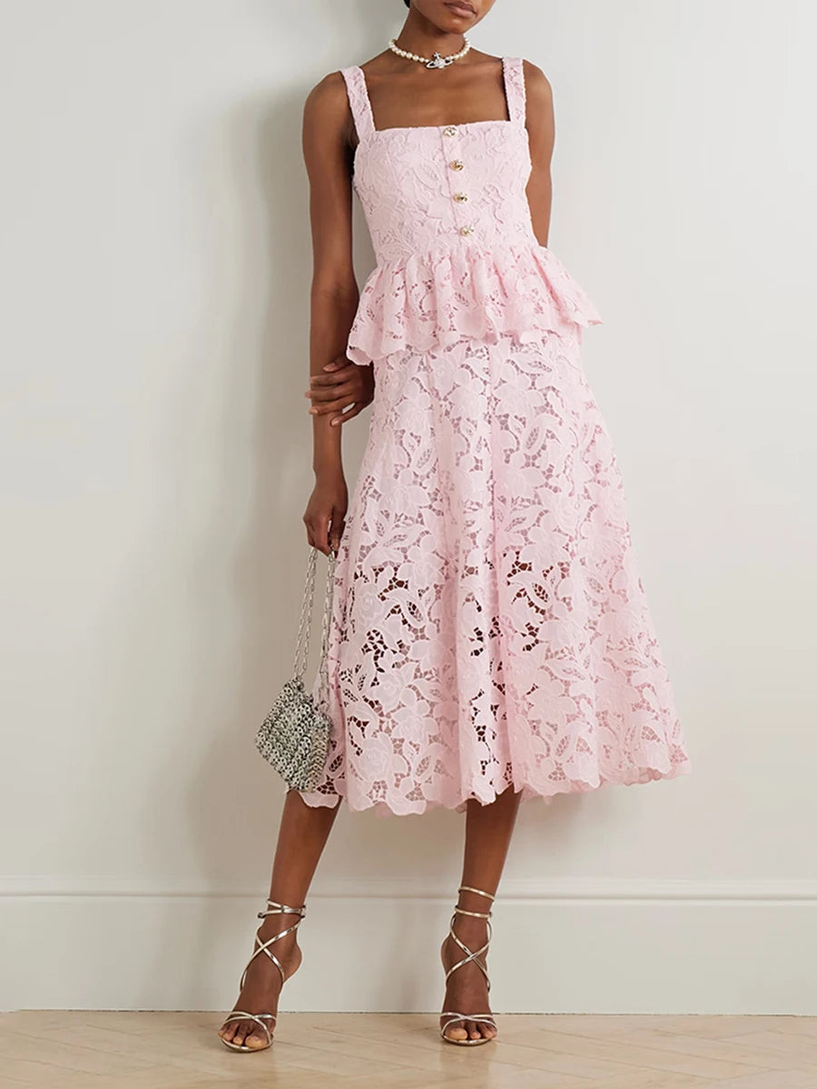 ALMÉRIA Embroidered Midi Dress