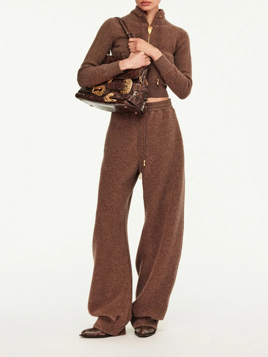 MAÉLIA Lace-Up Casual Two-Piece Set