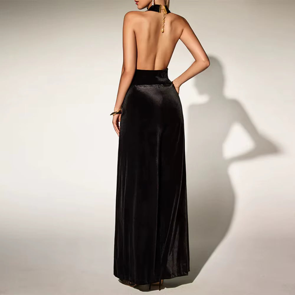 ASTRÉA Sequin Halter Jumpsuit