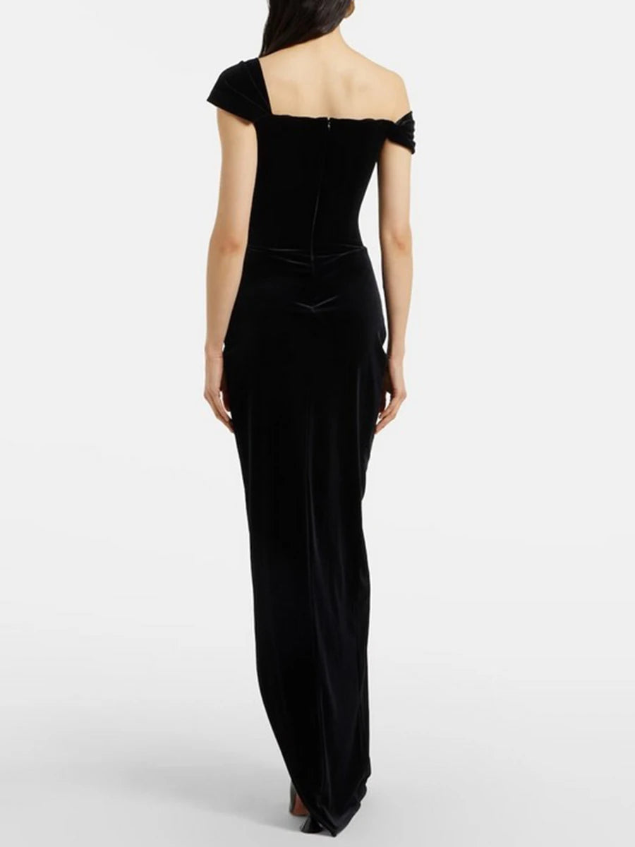 NOIR V-Neck Split Maxi Dress