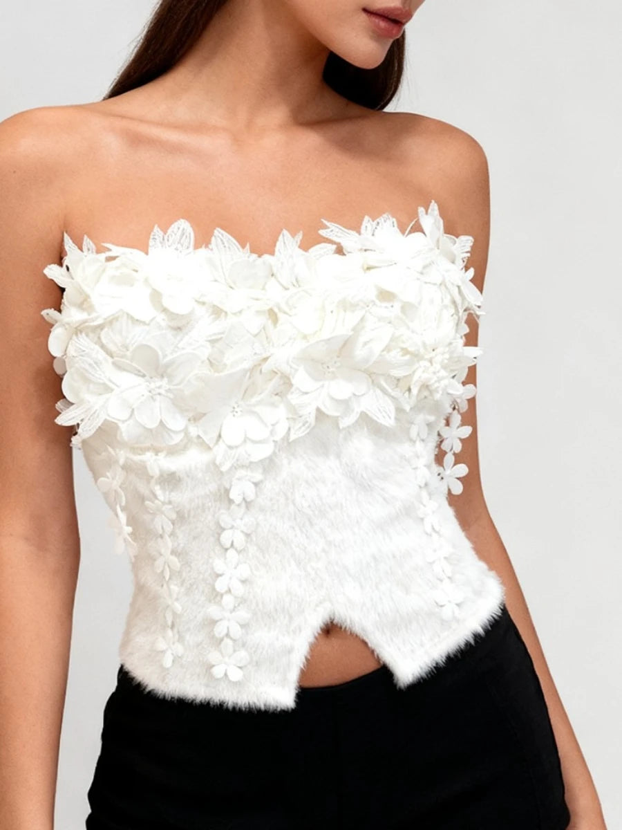 FLORÉA 3D Flower Strapless Vest