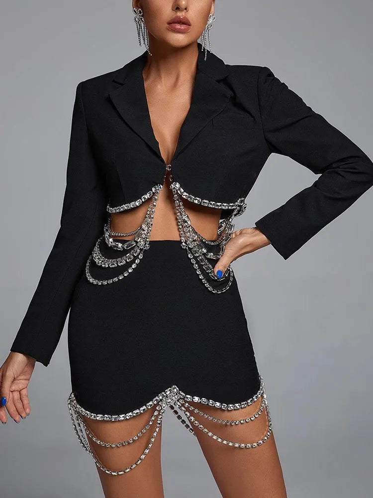 ORLÉSSA Chain Detail Two-Piece Set