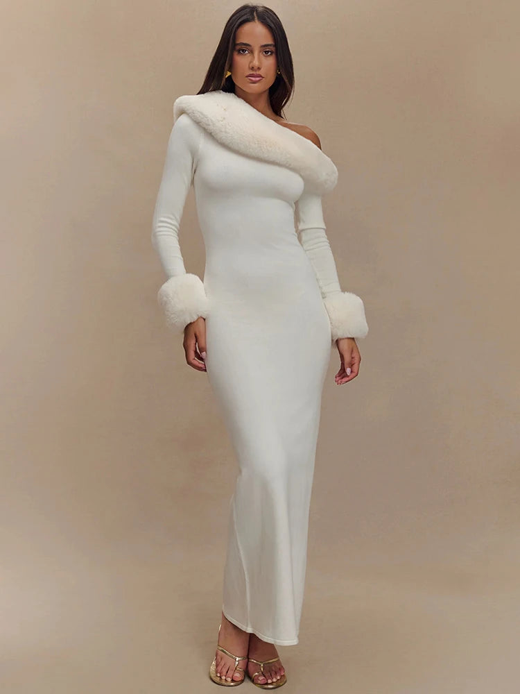 ALYNDRA One-Shoulder Backless Maxi Dress