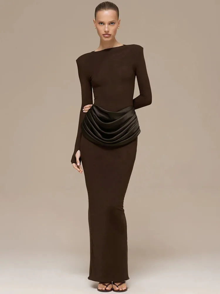 SERENYA Ruched Maxi Dress