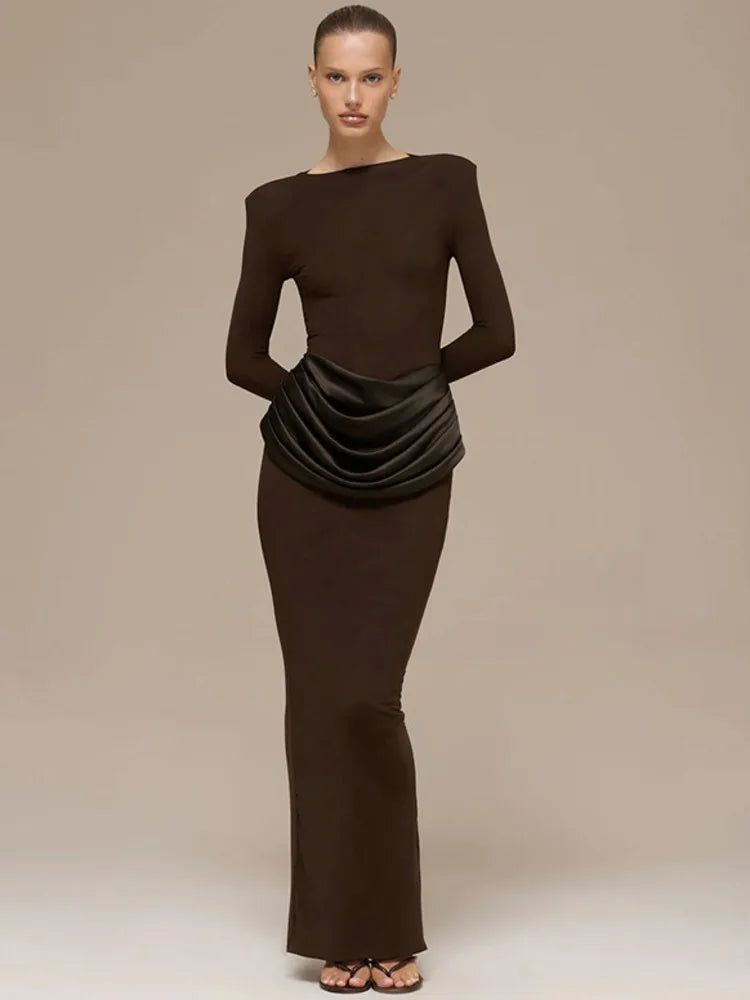 SERENYA Ruched Maxi Dress