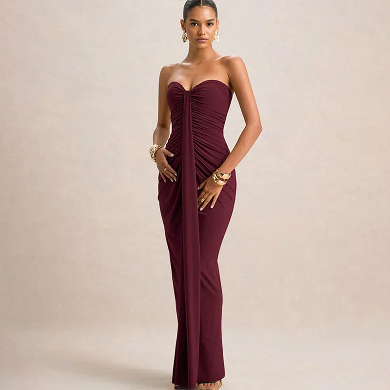 SOLÁRA One-Shoulder Pleated Dress