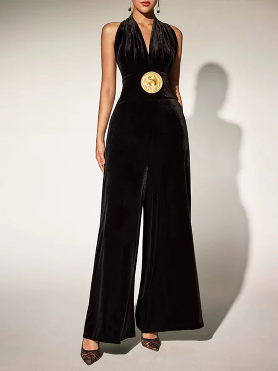 ASTRÉA Sequin Halter Jumpsuit
