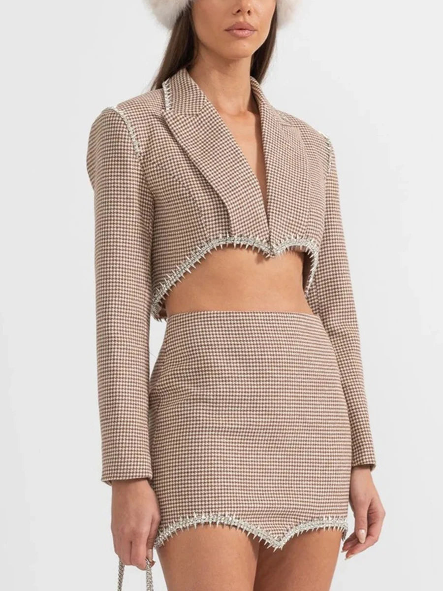 ARVÉSSA Diamond Patchwork Two-Piece Set