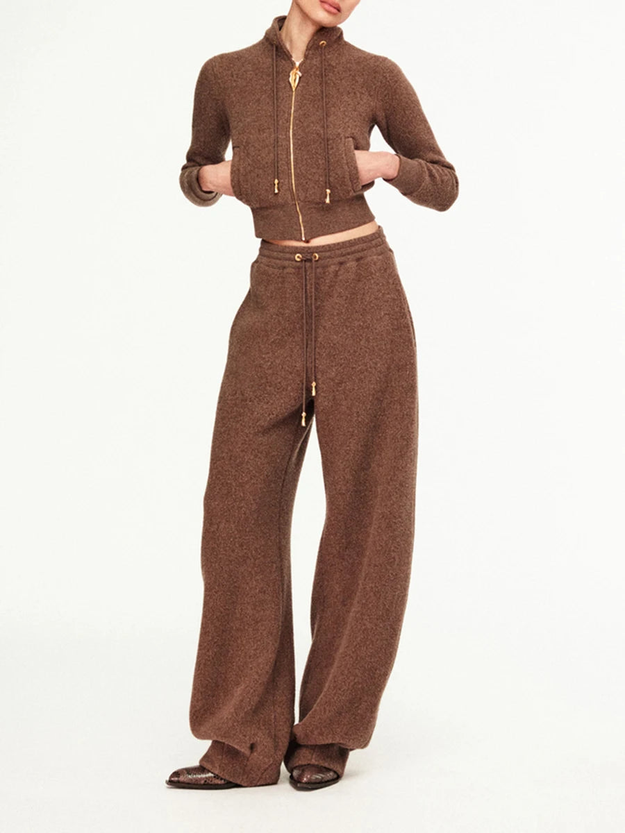 MAÉLIA Lace-Up Casual Two-Piece Set