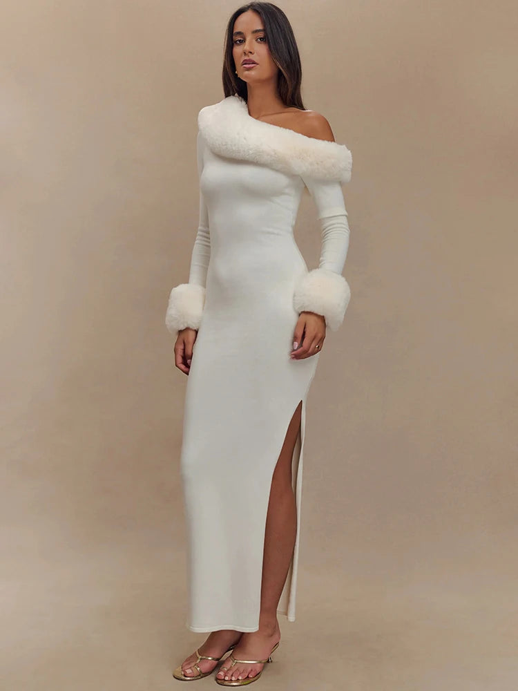 ALYNDRA One-Shoulder Backless Maxi Dress