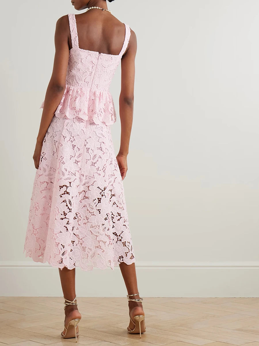 ALMÉRIA Embroidered Midi Dress