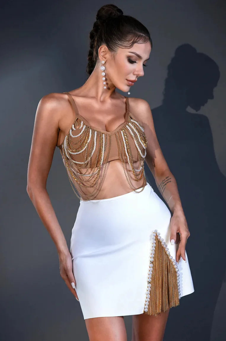 LUNEVIA Chain Detail Two-Piece Set