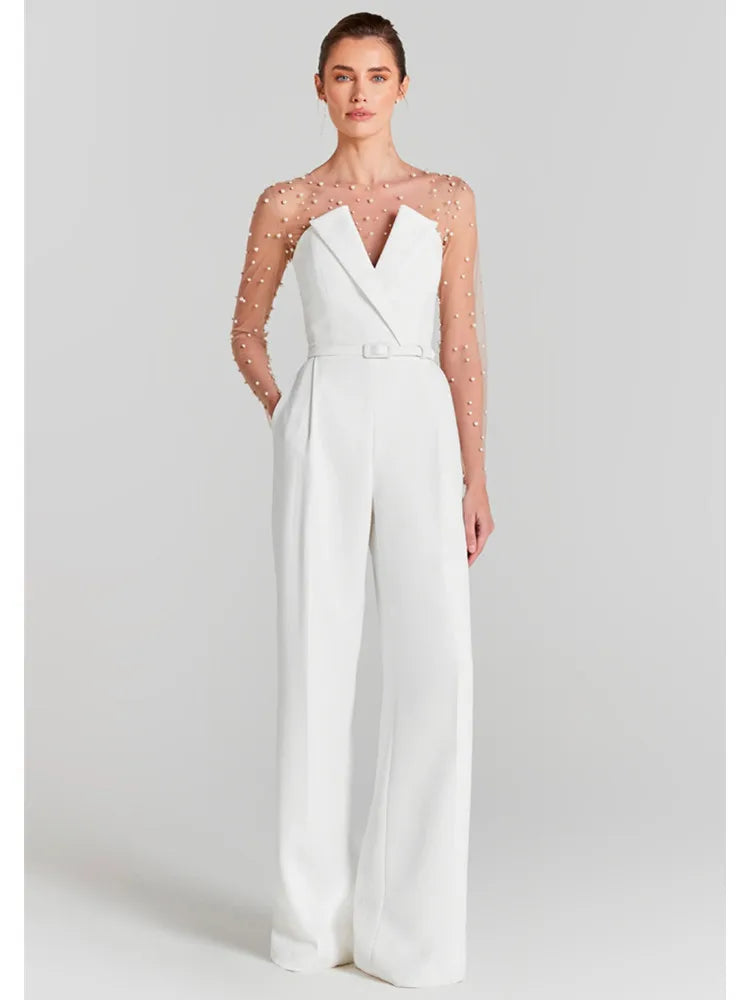 PEARLÈNE Pearl Overlay Jumpsuit Set
